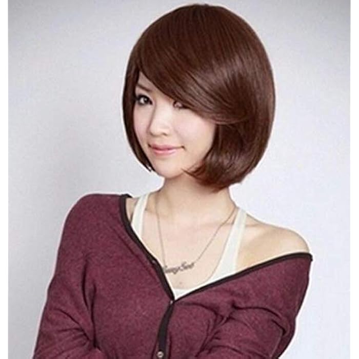 DILLARDS Summer Style Short Inclined Bangs Brown Wigs For Women -H150 - Image 2